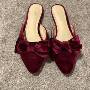 Burgundy flats